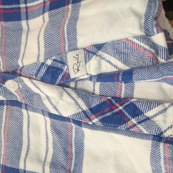 Rails Hunter White/Blue/Raspberry Button Up Long Sleeve Size M - Picture 6 of 8